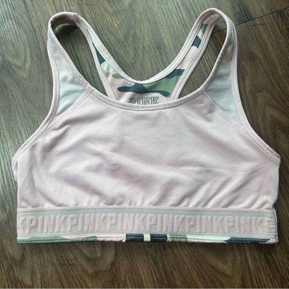 Victoria’s Secret PINK Camo Ultimate Unlined Sports Bra Medium Support Small S - Picture 6 of 10